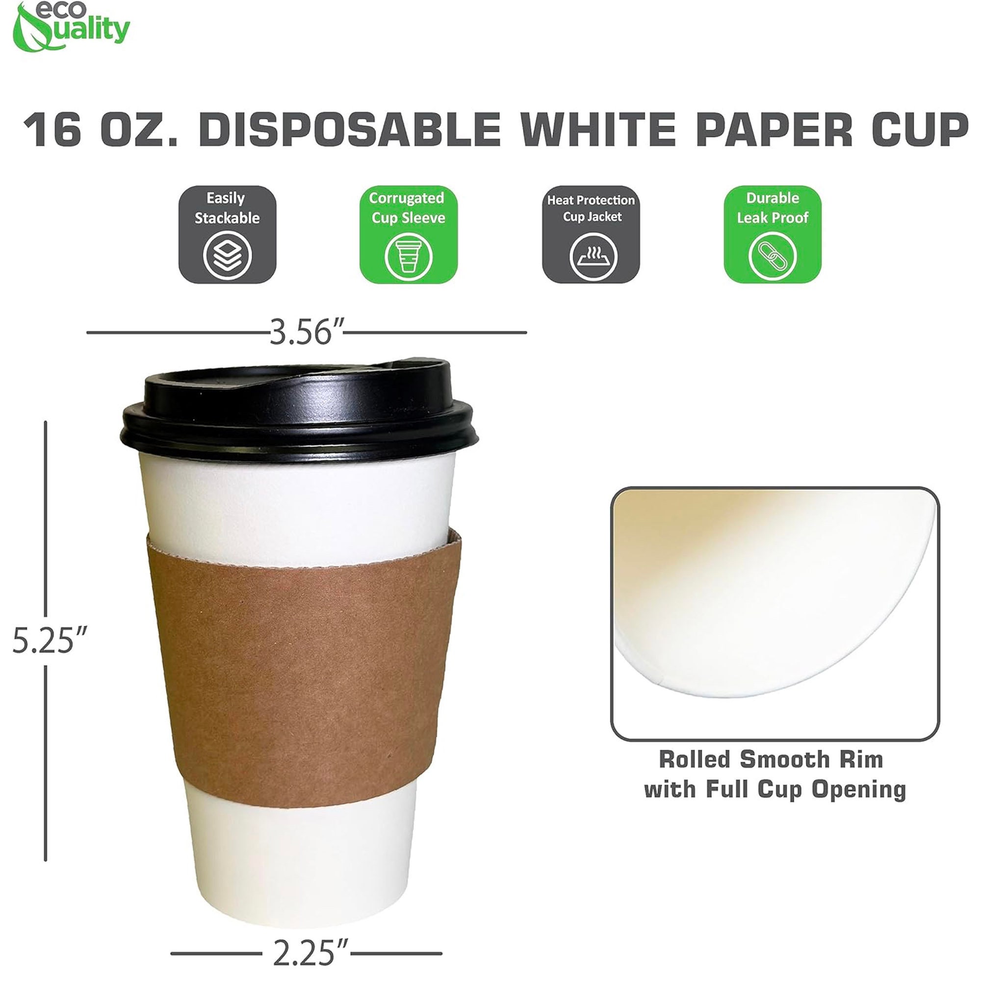  EcoQuality [25 PACK 16 oz Cups, Iced Coffee Cups and Sip  Through Lids, Cold Smoothie, Disposable Plastic Cups with Sip Lids, Clear Pet Cups