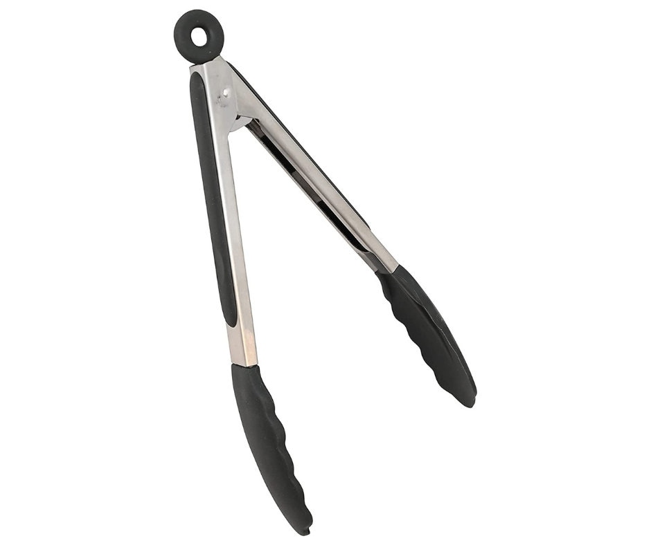 Choice 7 Silicone Tip Locking Tongs with Black Non-Slip Grip Handle