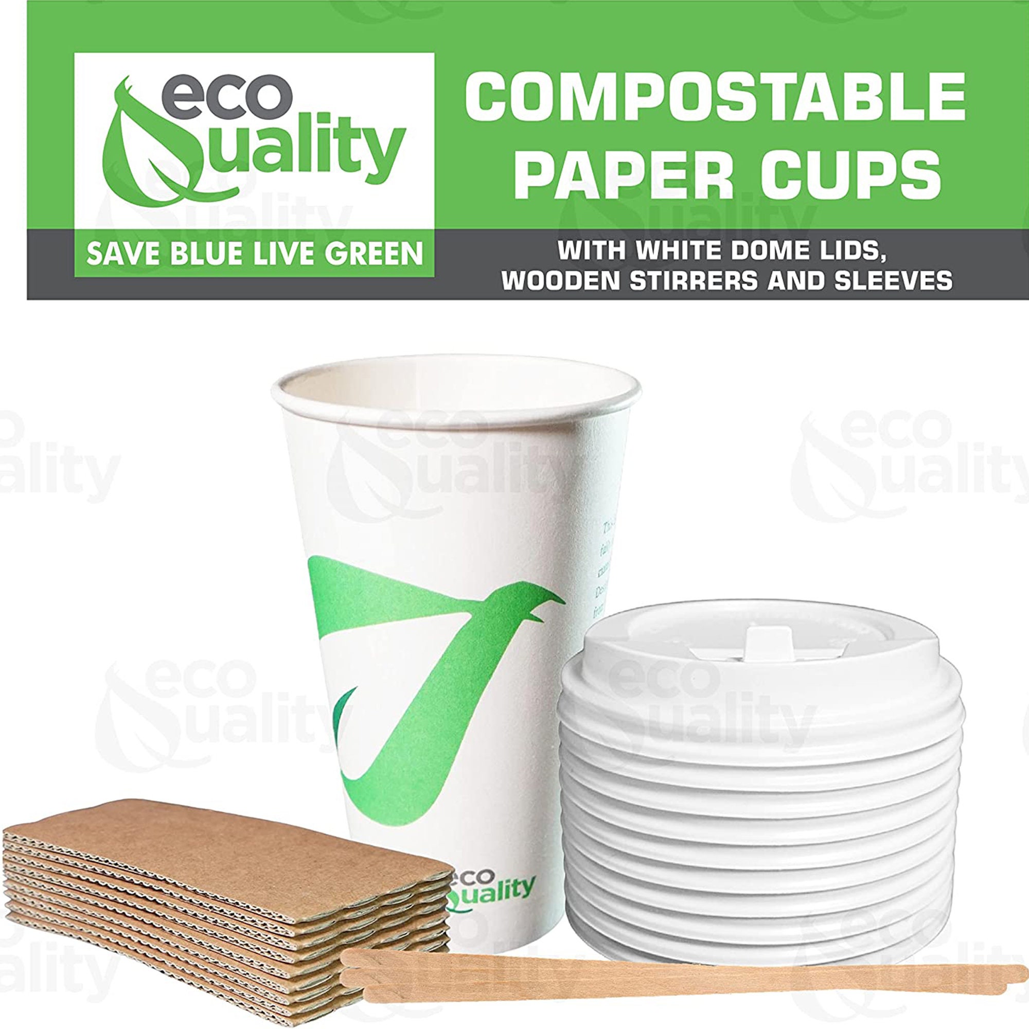 White Biodegradable Take out Disposable Food Container Cups Eco