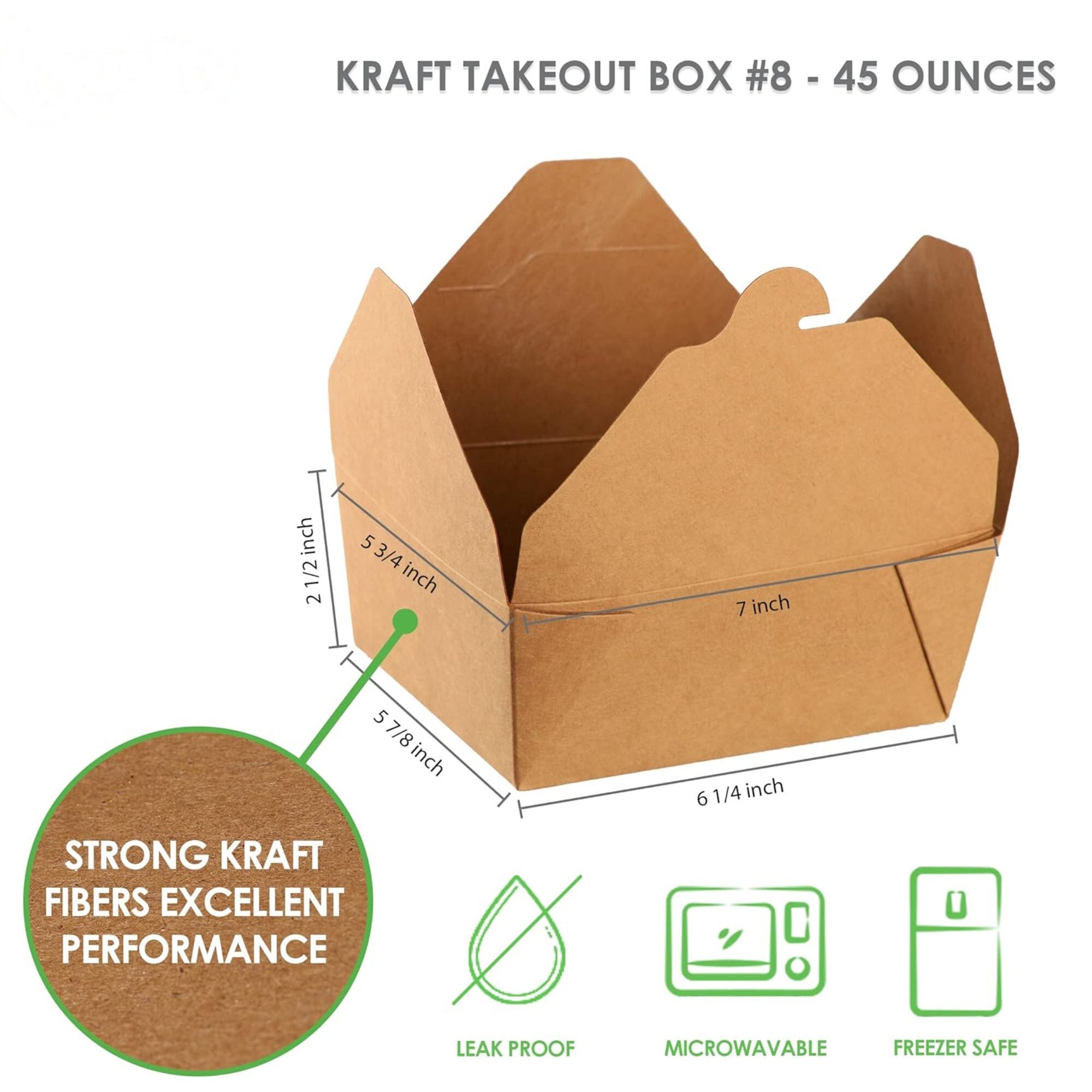 Natural Kraft To Go Boxes with Wire Handle, 12 boxes-TGB-NT