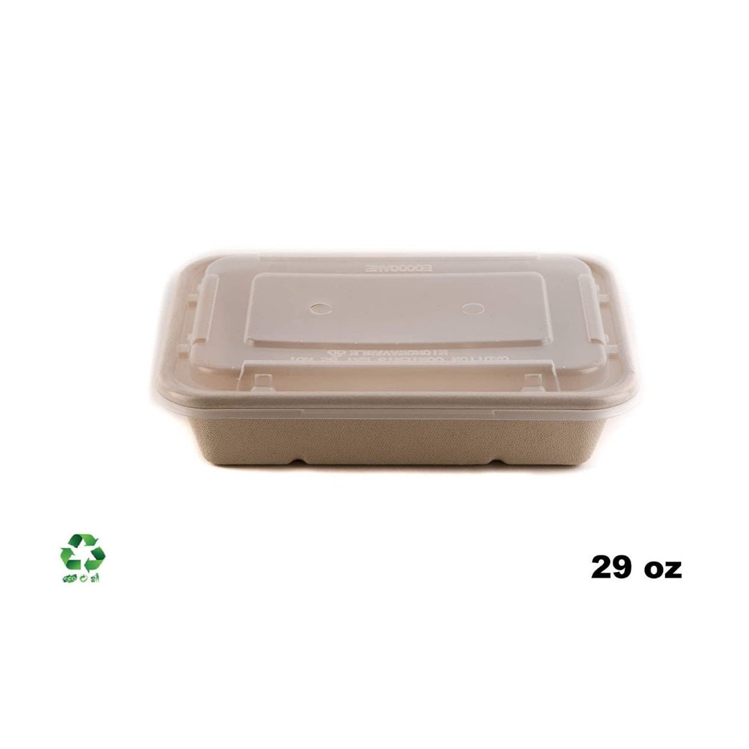 Compostable Rectangular Food Containers with Lids – EcoQuality Store