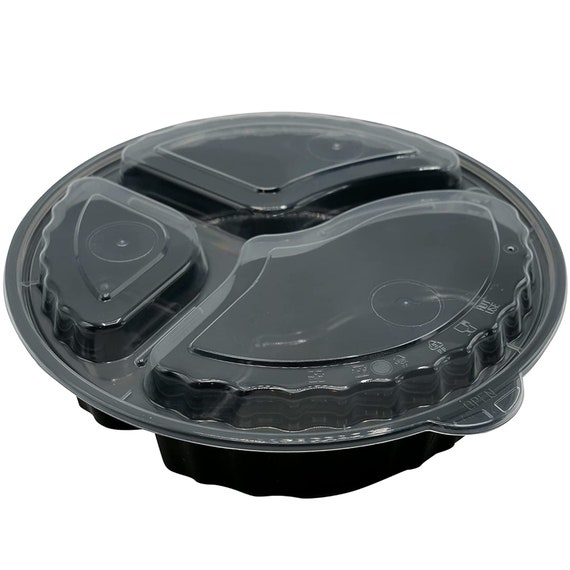 3 Compartment Disposable Container with Lids, Restaurant Take Out Bento  Boxes, Meal Prep BPA Free