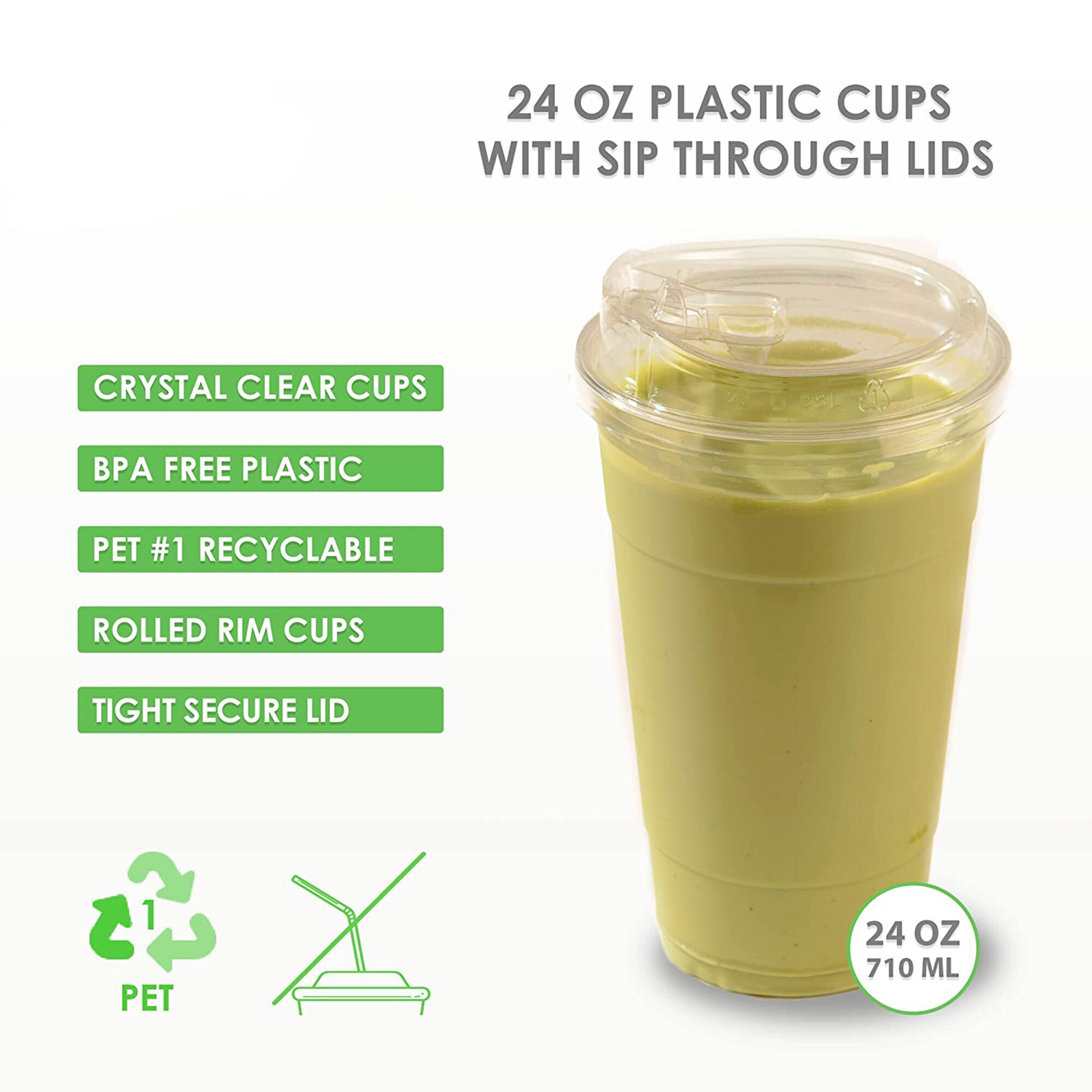 24 oz plastic cups with lids