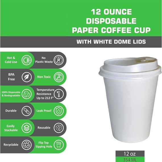 12oz Disposable Glass/Cup With Dome Lid