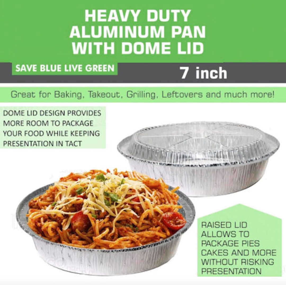 Fit Meal Prep 45 Pack 9” Round Aluminum Foil Pans with Clear Dome Lids, Pie  Tins Disposable 9 inch with Lids, Take Out Containers, Freezer Oven Safe