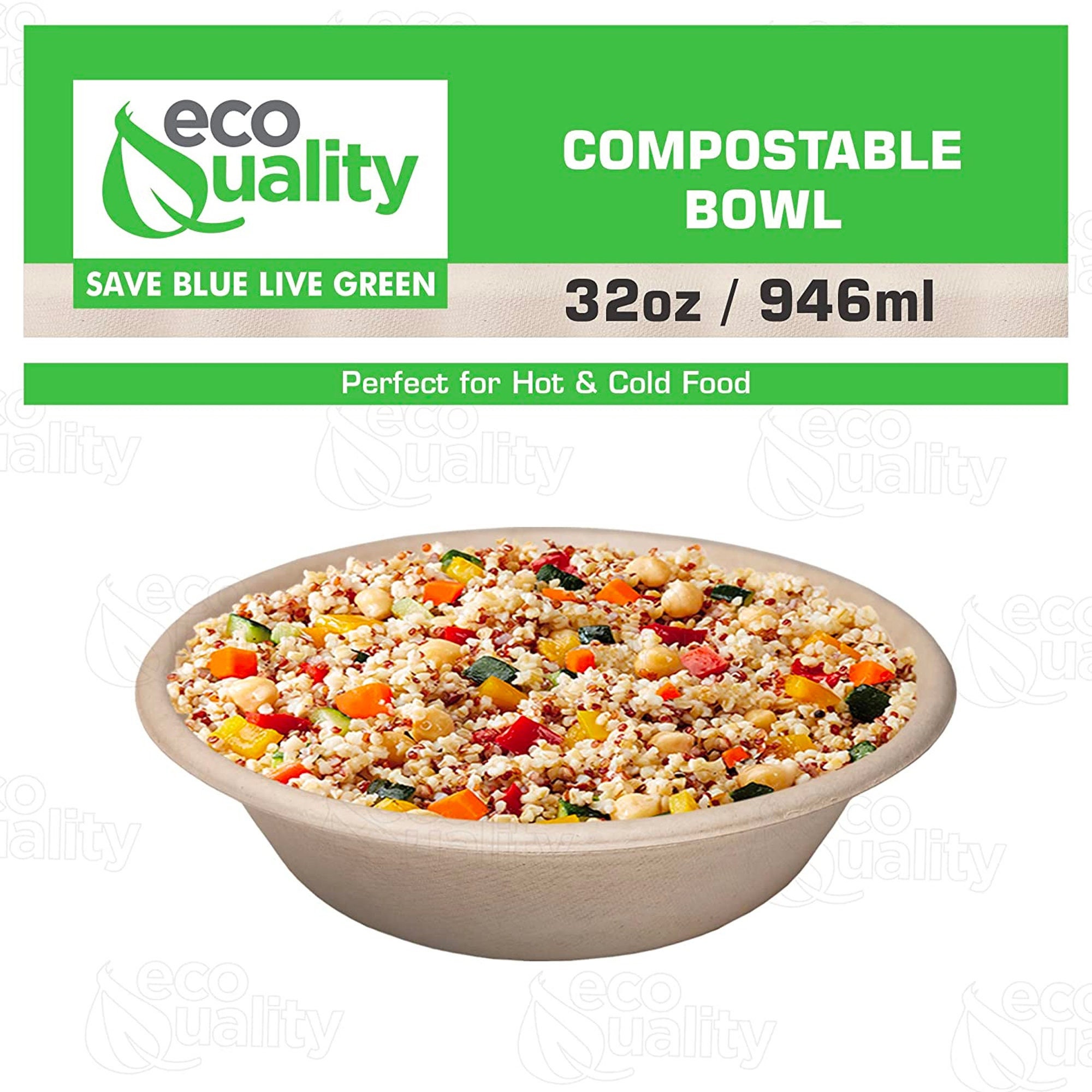 Eco-Friendly Compostable Lid for 12-32oz Paper Bowls 50
