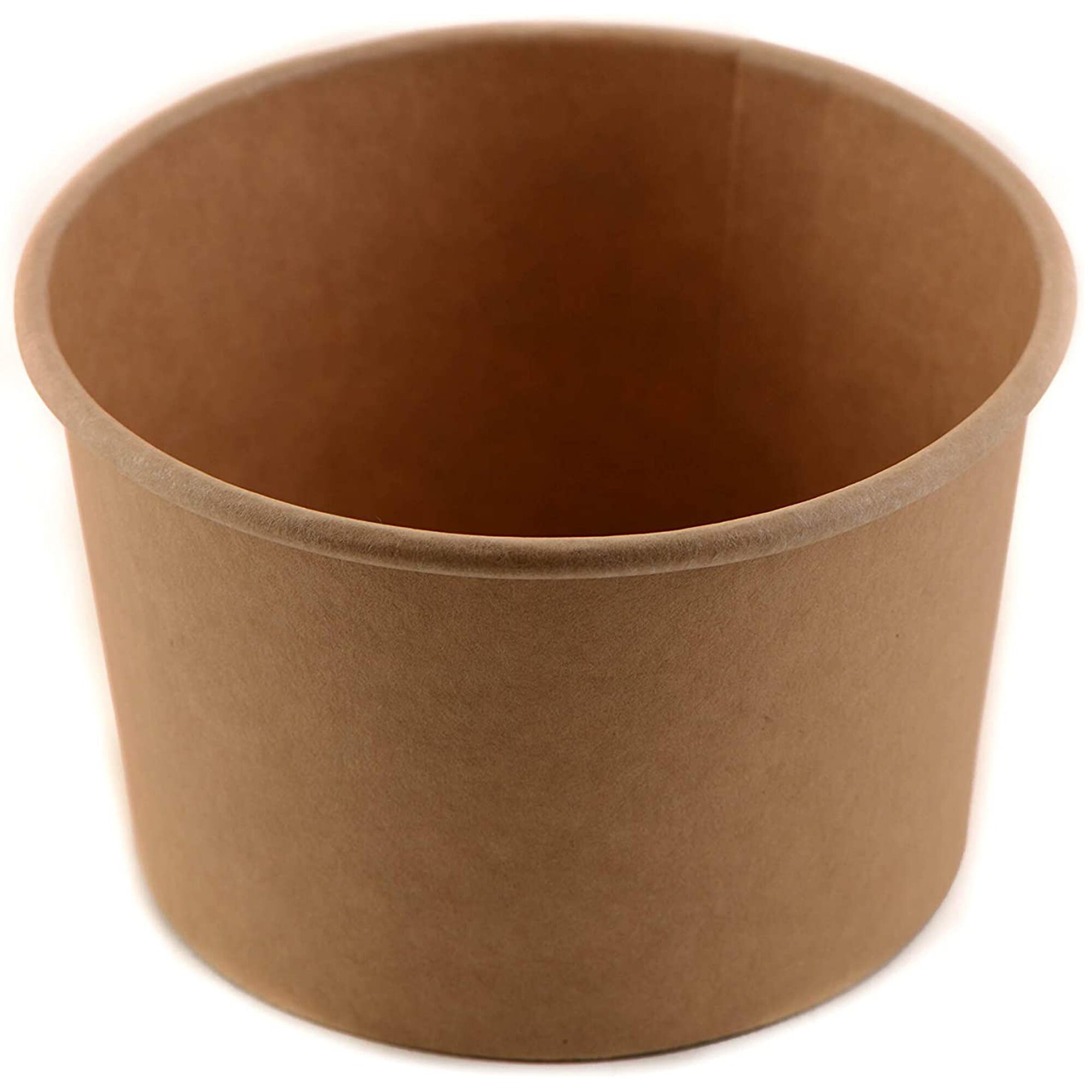 8 Oz. Disposable Brown Paper Soup Containers With Plastic Lids 