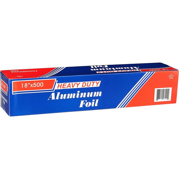 Heavy Duty Food Service Aluminum Foil Roll 18x500' with Cutter