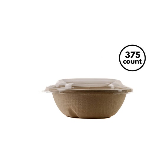 24oz Round Deep Disposable Bowls With Lids 375 Count Sturdy