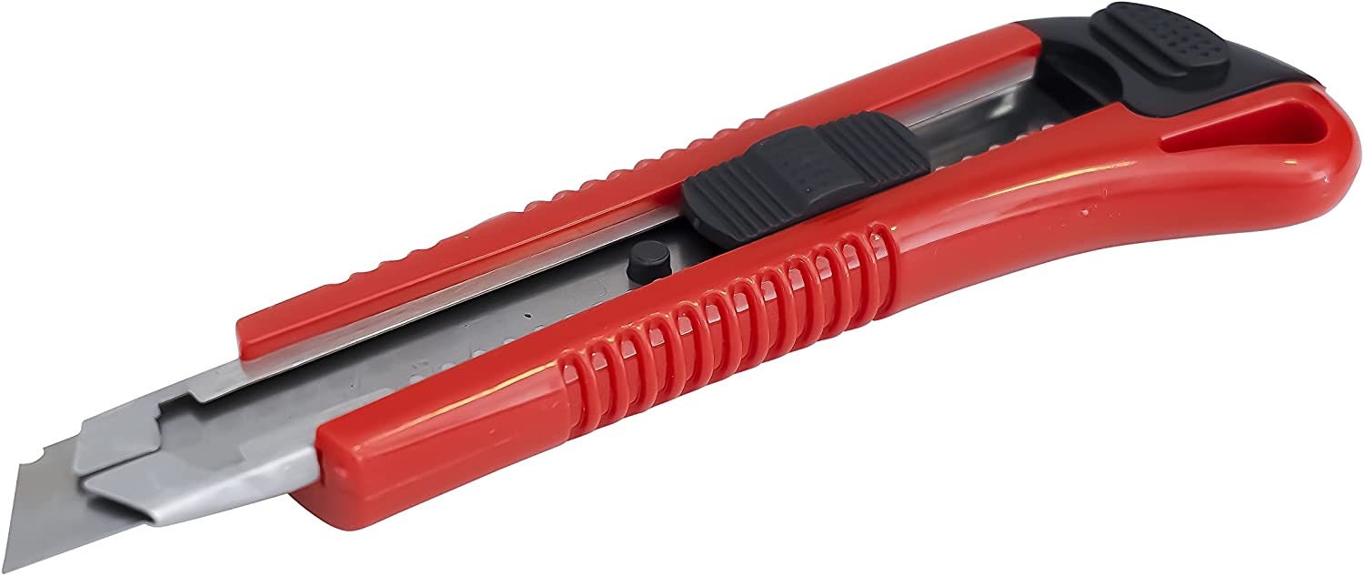 Green, Red, or Yellow 18mm Utility Knife Retractable Box Cutter for  Cartons, Boxes, Cardboard 