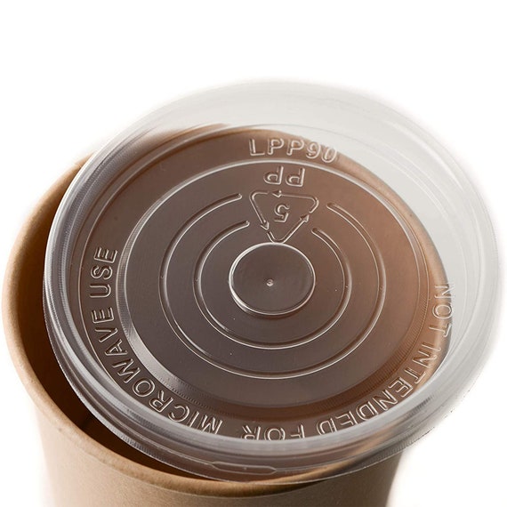 Eco Friendly Kraft Soup Bowls | Kraft Disposable Food Cups with Lids |  Brown Container - Soup Cups Great for Restaurants, Take-Outs, Or Disposable