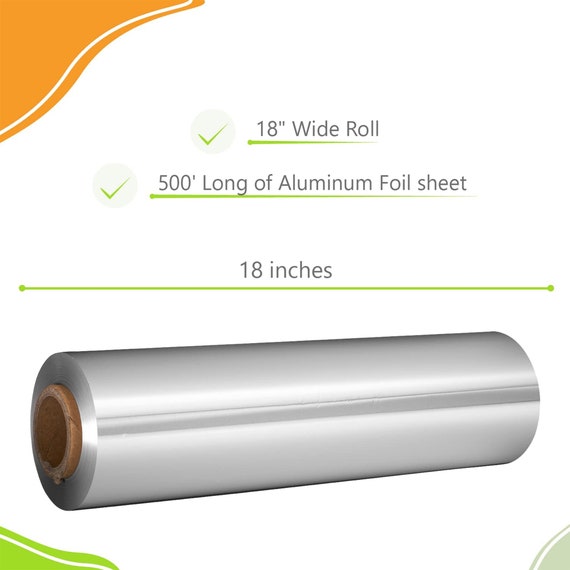 Aluminum Foil Wrap Roll 18 in x 500 ft Heavy Duty Commercial and