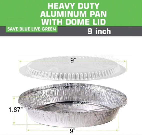 [100 Pack] 7 inch Disposable Round Aluminum Foil Take-Out Pans with Plastic Lids Set - Disposable Tin Containers, Perfect for Baking, Cooking