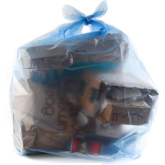 Heavy Duty Large Blue Recycling Trash Bags 46 Gallon 