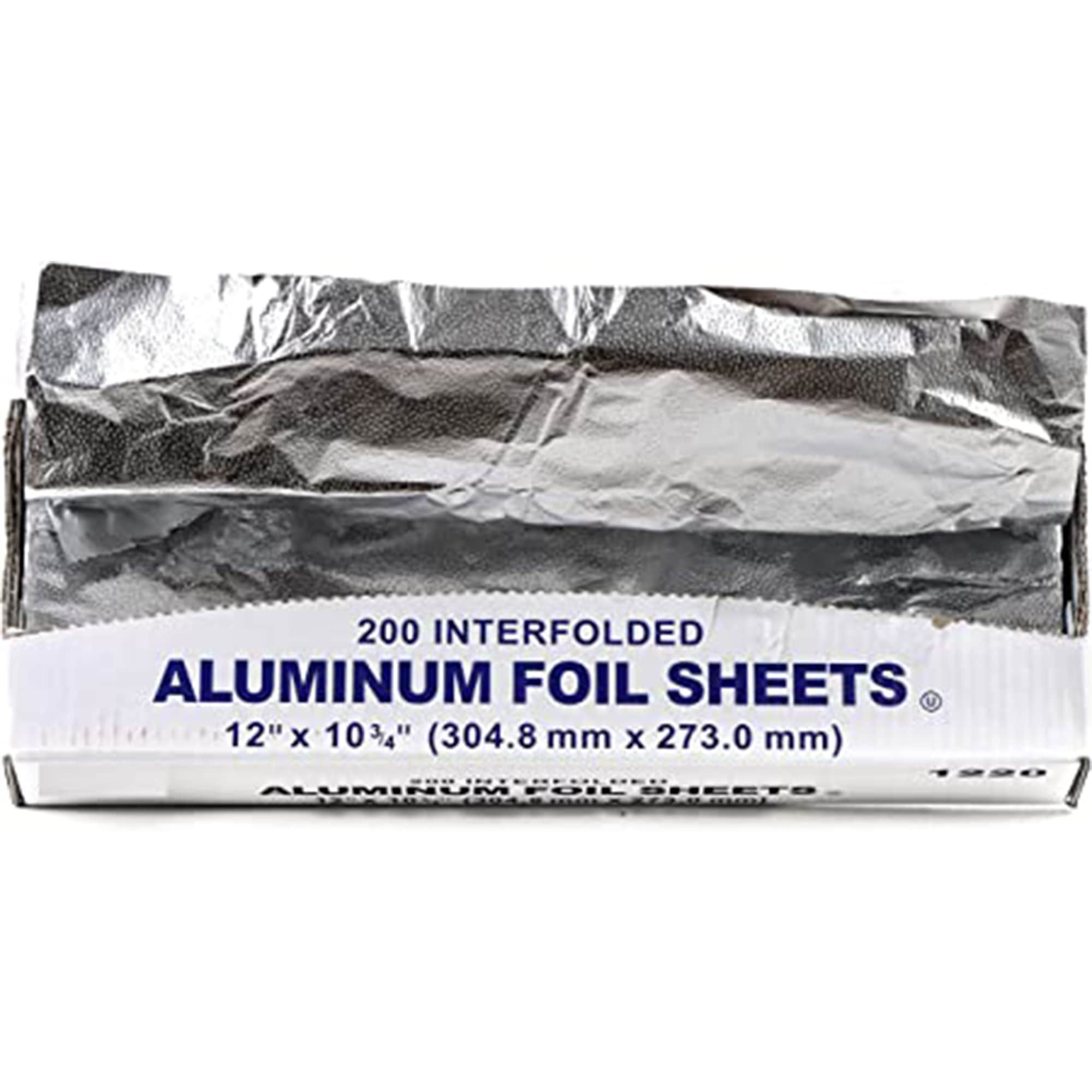 12 x 10 3/4 Food Service Interfolded Pop-Up Foil Sheets Box– 200  sheets/Box