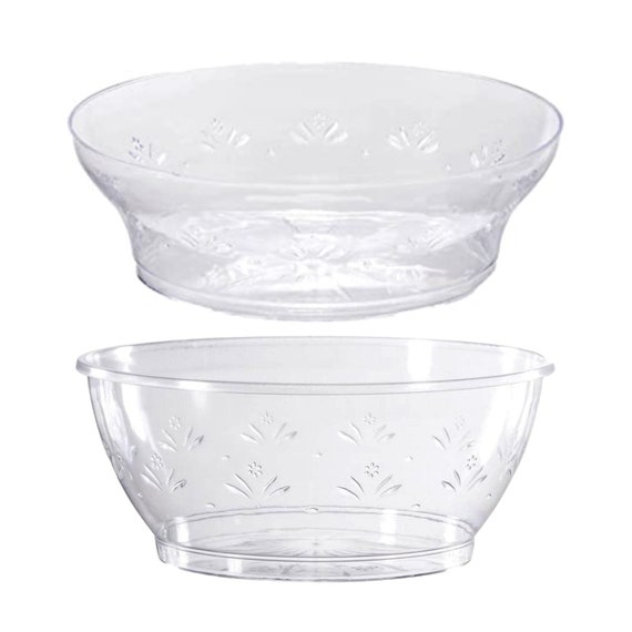 24oz Crystal Clear Plastic Disposable Salad Bowls with Lids To-Go