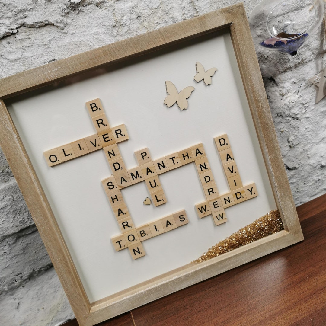 Family Scrabble Personalised Puzzle Picture Frame Wall Art Etsy UK