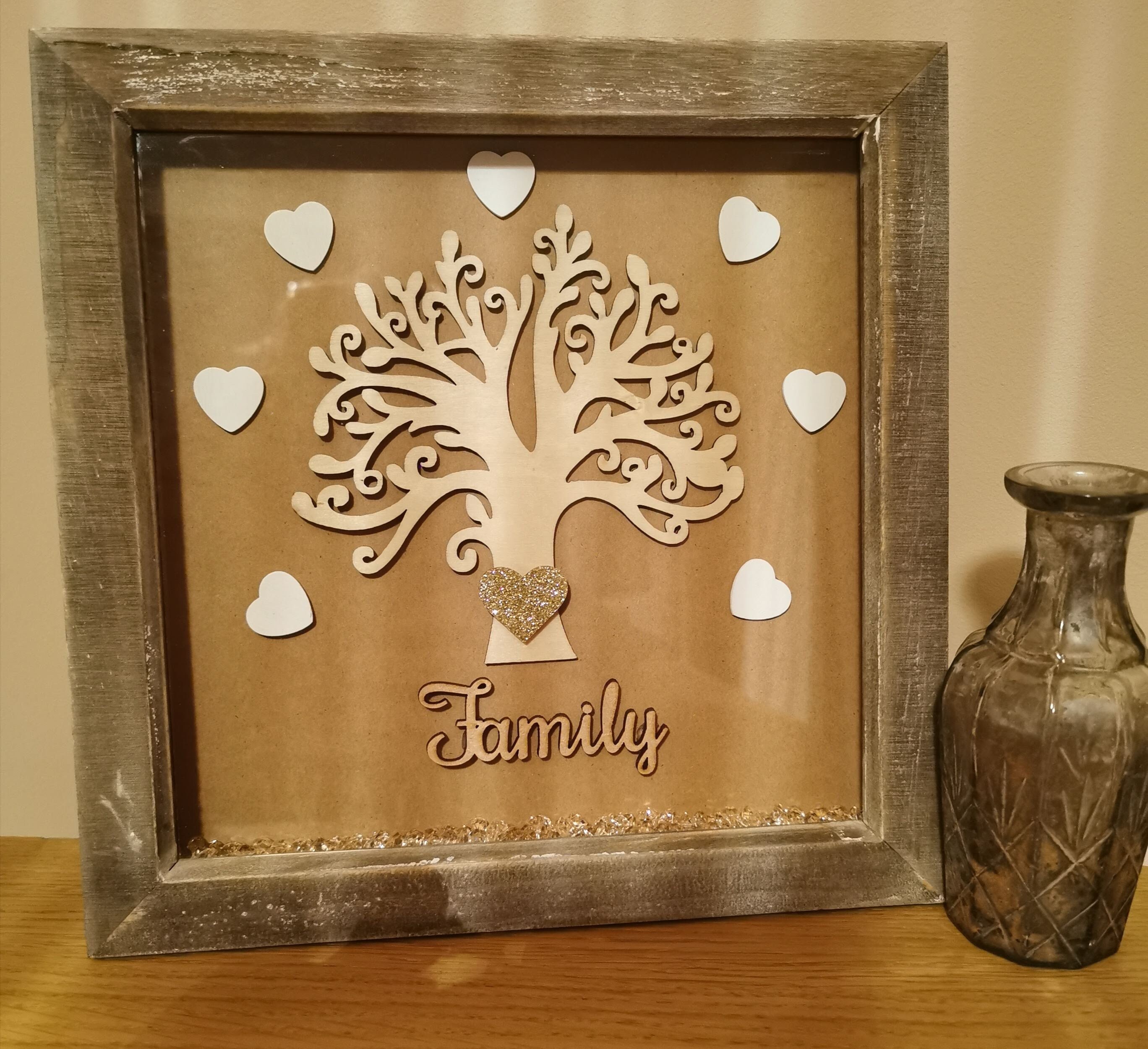 Family Tree Picture Frame UK with wooden tree hearts & Etsy