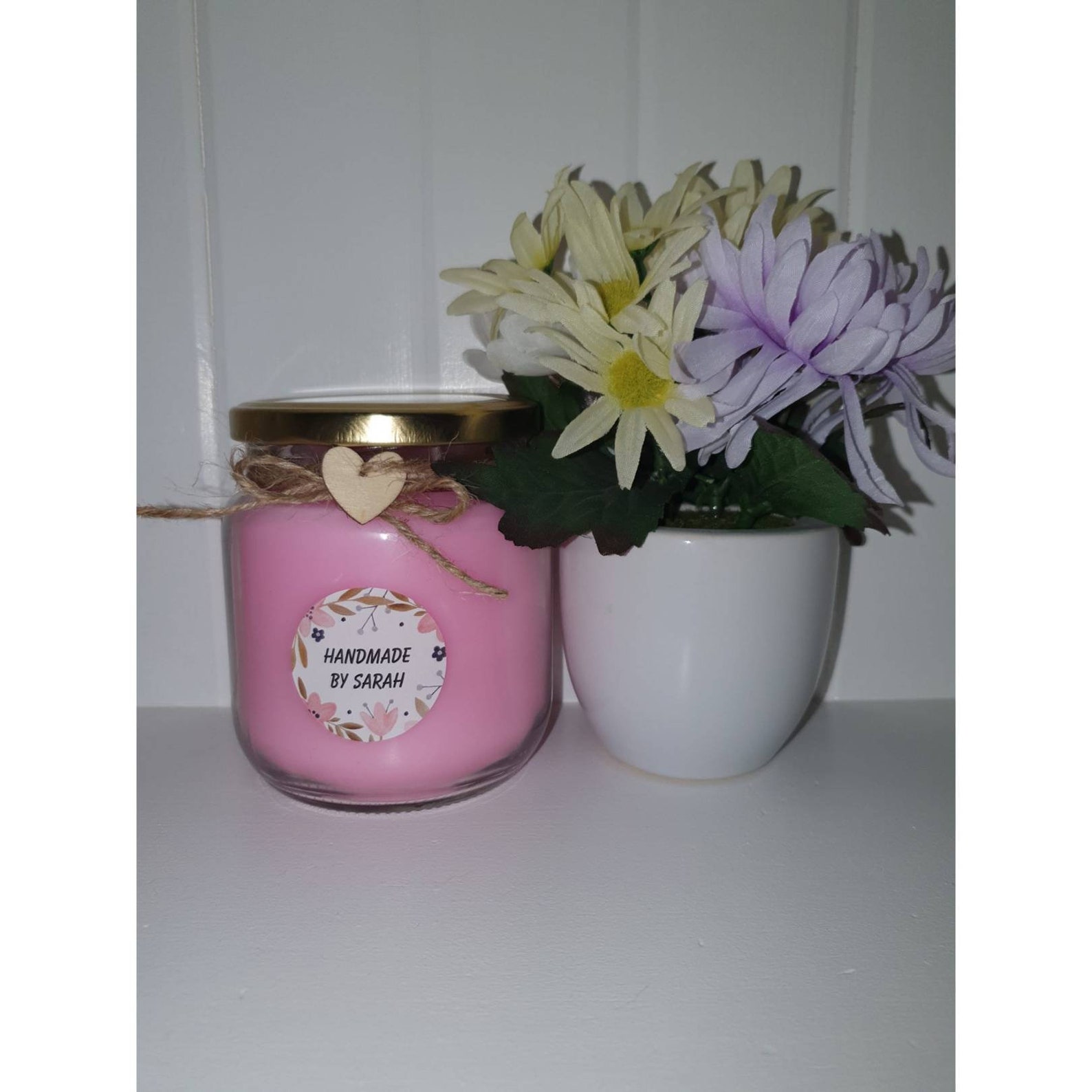Large Handmade 2 Wick Strawberry Scented Candle Etsy