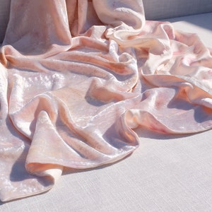 Silk & Silk Velvet Blanket Bedding Throw Blanket Botanical Dyed Pink Charmeuse silk Silk Velvet Custom available Active image 5