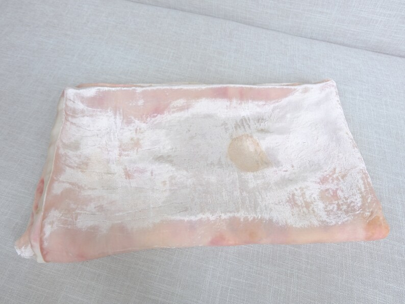 Silk & Silk Velvet Blanket Bedding Throw Blanket Botanical Dyed Pink Charmeuse silk Silk Velvet Custom available Active image 7