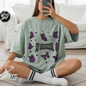 HS Warriors Butterflies Retro Style T-shirt | Hidradenitis Suppurativa Awareness image 3