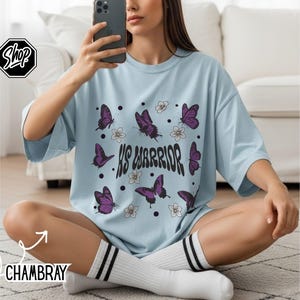 HS Warriors Butterflies Retro Style T-shirt | Hidradenitis Suppurativa Awareness image 5