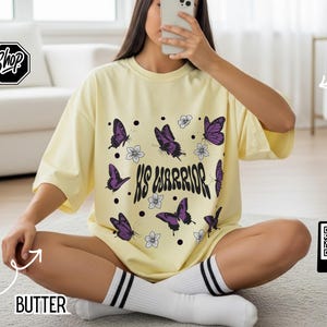 HS Warriors Butterflies Retro Style T-shirt | Hidradenitis Suppurativa Awareness image 11