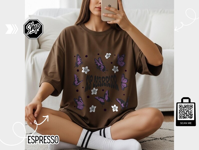 HS Warriors Butterflies Retro Style T-shirt | Hidradenitis Suppurativa Awareness image 10