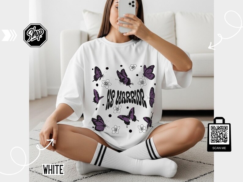 HS Warriors Butterflies Retro Style T-shirt | Hidradenitis Suppurativa Awareness image 12