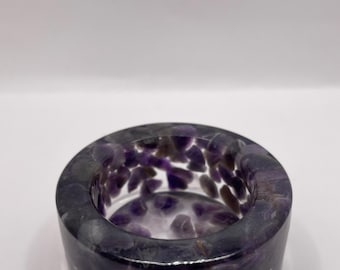 Amythest Tealight Candleholder | Resin | Candleholder |Tealight | Crystals