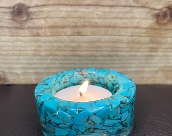 Turquoise Tealight Candleholder-Resin