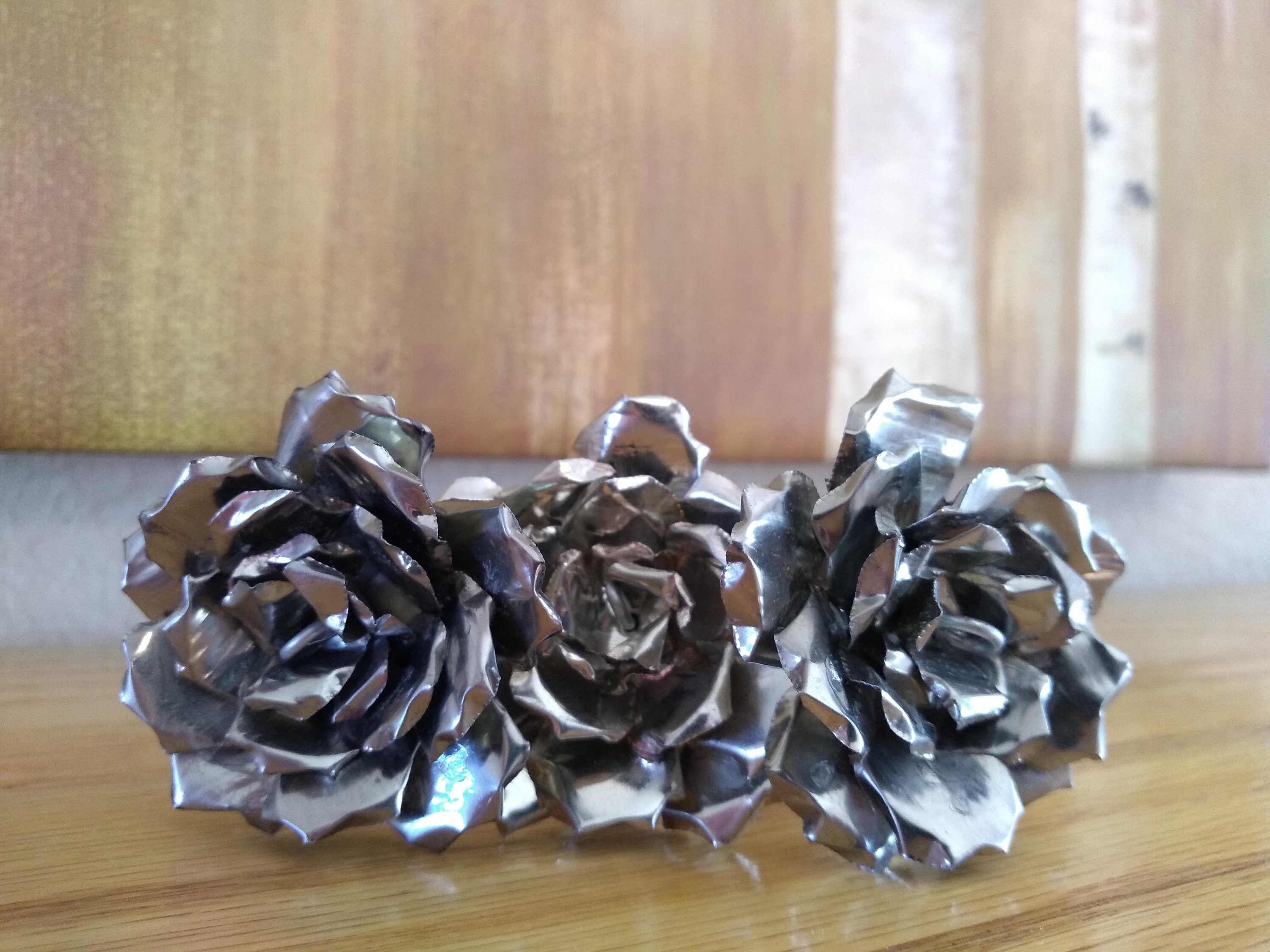 Tin Can Roses Silver Etsy