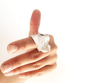 Unusual ring, handmade silver ring, alternative ring, unique jewelry for women, birthday gift from sister, special gift for her, cocktail