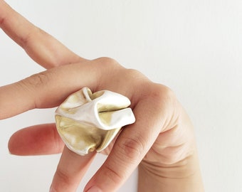Alternative ring, modernist silver ring, brutalist jewelry, unique ring, gold plated ring, sterling silver ring, statement ring