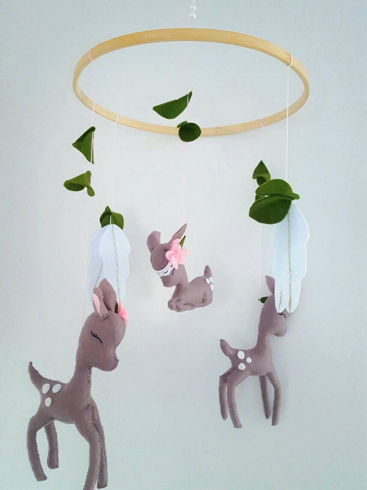 Deer Baby Mobile Deer Nursery Nursery Decor Woodland Etsy UK