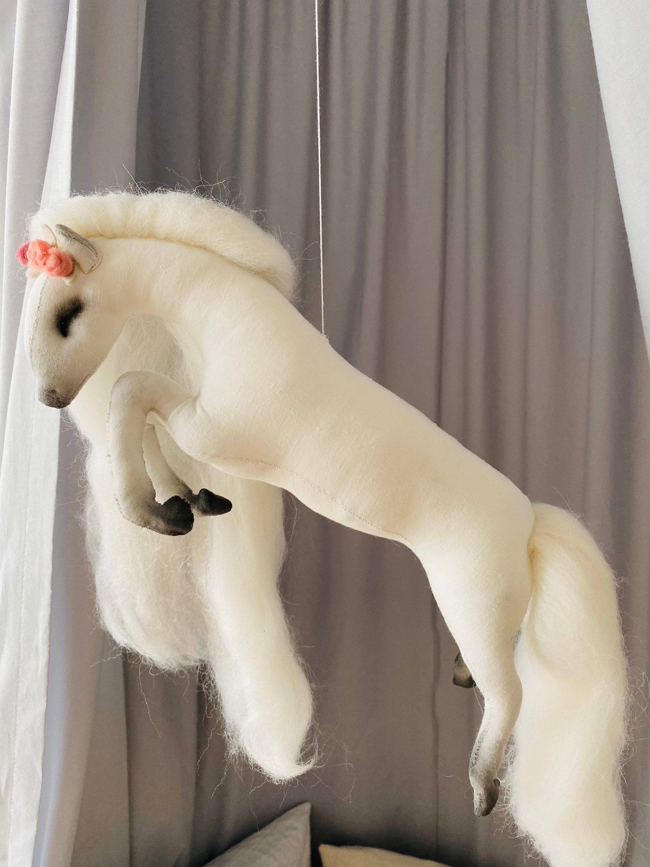 Weißes Pferde mobile Kinderzimmer Deko Baby Mobile Baby | Etsy