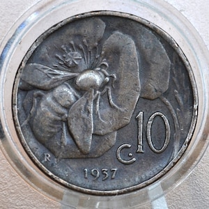 1920&#39;s 30s & 40s Italian 10 Cent Coins - Choose by Date - 1935 Italy 10 Cent Coin 1934 Ten Centesimi 1939 - Kingdom of Italy Victor Emmanuel