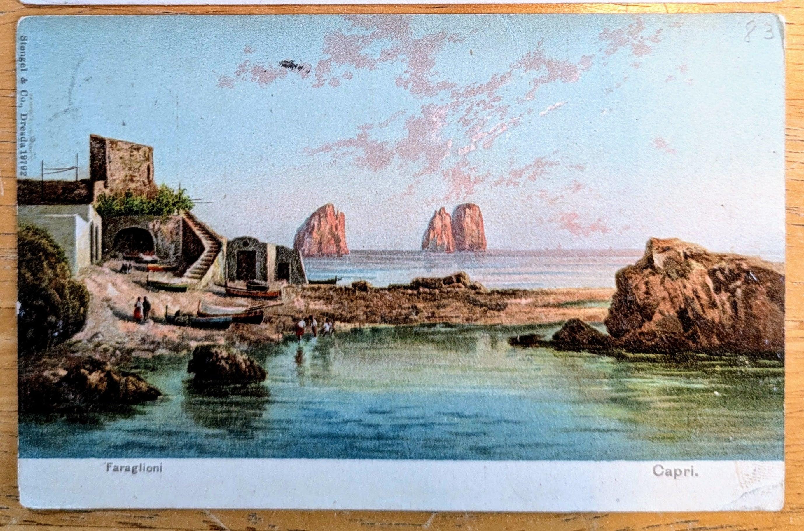 ミュージック . 1900s Faraglioni Capri Italy Artist Postcard - Stengel & Co