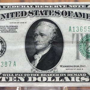 1928-B 10 Dollar Federal Reserve Note - Choice of Grade - Boston - 1928 Ten Dollar Bill Fr#2002-A / Fr2002A Redeemable In Gold