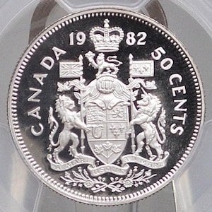 1982 Canadian Half Dollar - Graded PR69 Deep Cameo Proof - 50 Cent Canada 1982 - Queen Elizabeth II -