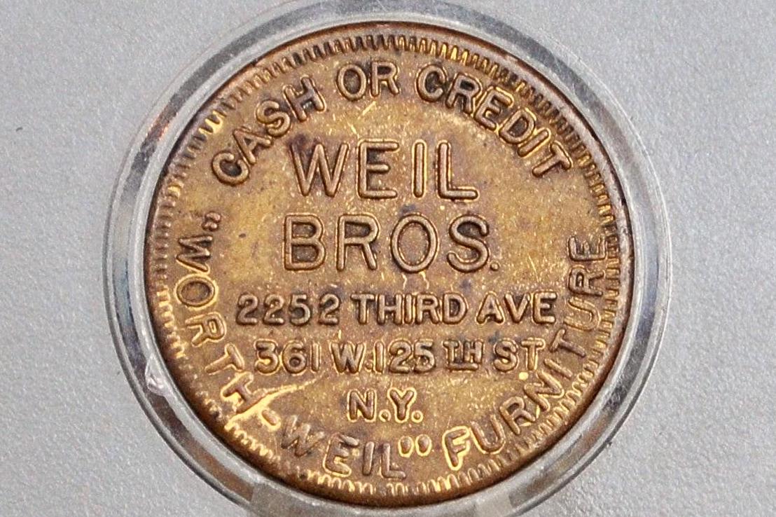 19世紀アメリカ合衆国 ゲーミング・トークン骨貨 アンティーク ワイル ブラザーズ「ワース・ワイル」家具トークン