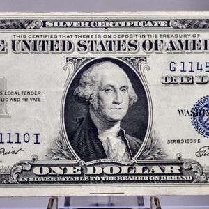 1935 E Silver Certificate 1 Dollar Note - Fancy Repeating Serial Number - 11451110 - 1935E One Dollar Blue Seal Fancy Serial Note - Fr#1614