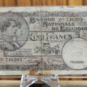1938 National Bank of Belgium 5 Francs Note - WWII Era Note - Date Error Type- 1938/88 Banque Nationale de Belgique Five Francs Note- P#108x