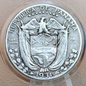 Rarer 1931 Panama 1/4 Balboa - Great Condition, VF+ - Silver Quarter Balboa Coin 1931 Panama, Only 48,000 Made! High Grade Key Date