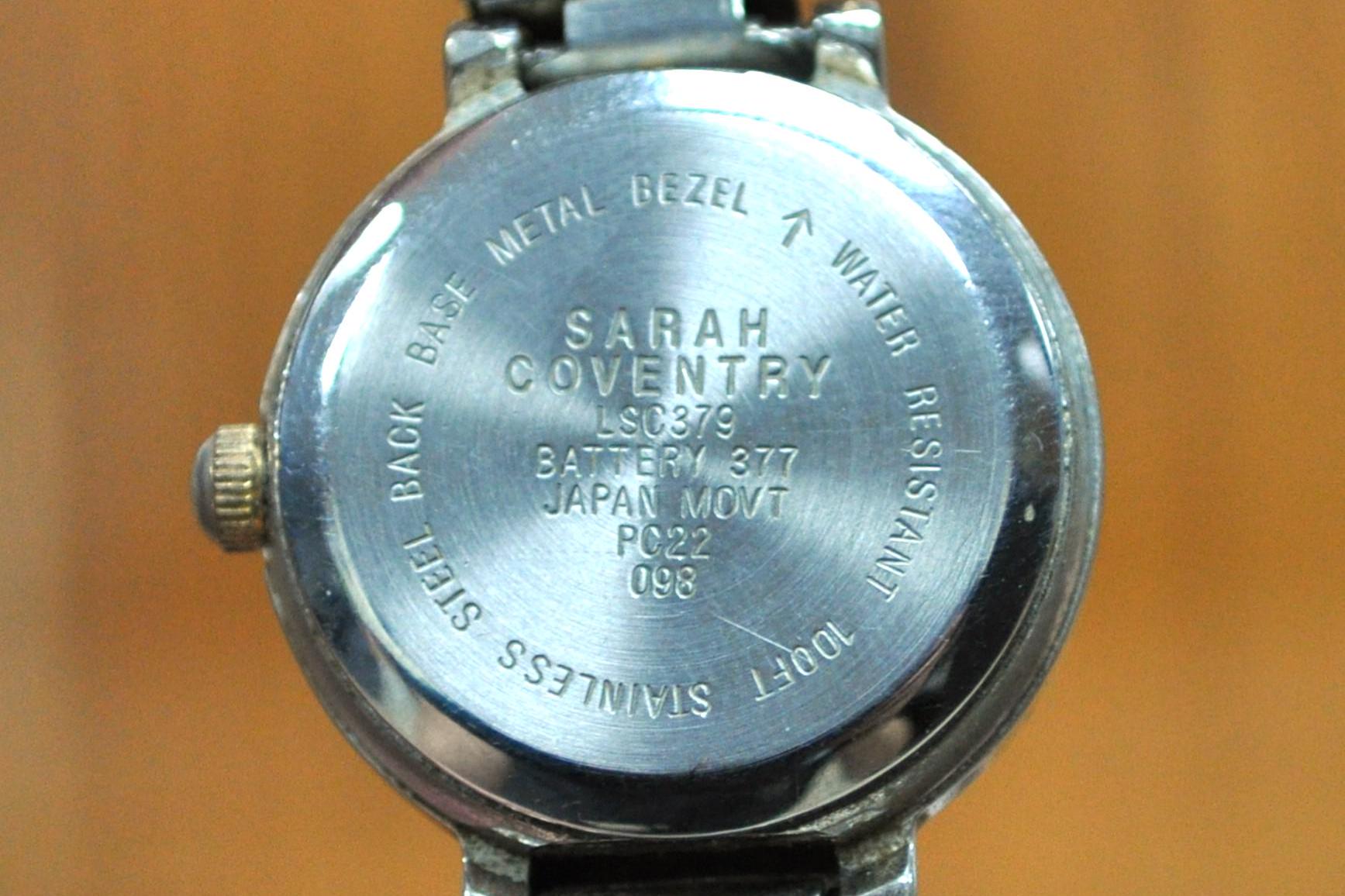 vintage Sarah Coventry women quartz wrist watch stainless steel back Base Bezel Sarah Coventry Quartz Womens Petite Watch No. LSC020 New  main image 2