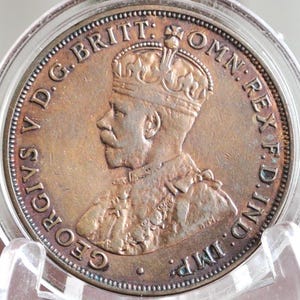 1917 Australian One Penny - XF - King George - Australian One Cent 1933 1 Penny
