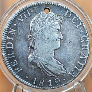1819 Spanish 8 Reales, Mexico (1819 JJ) - AU Detail - Silver Colonial Era Coin - 1819JJ - Ferdinand VII - 1819 Eight Reales Mexico