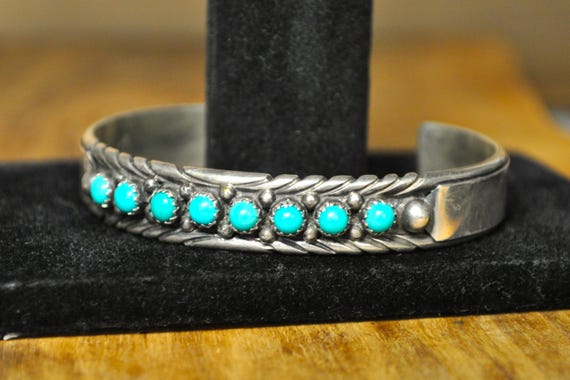 Rare Marcella James Turquoise Navajo Bracelet - 2.5 in Wide 2 in