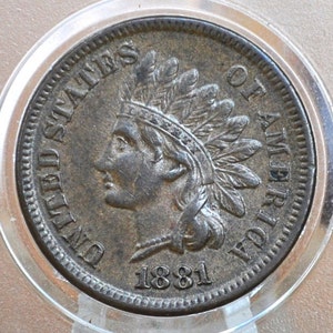 Penny testa indiana del 1881 - Scegli in base a grado/condizione - Ottima datazione - Ottimi dettagli - Centesimo indiano del 1881